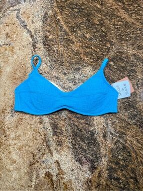 Shade & Shore Turquoise Textured Bikini Top